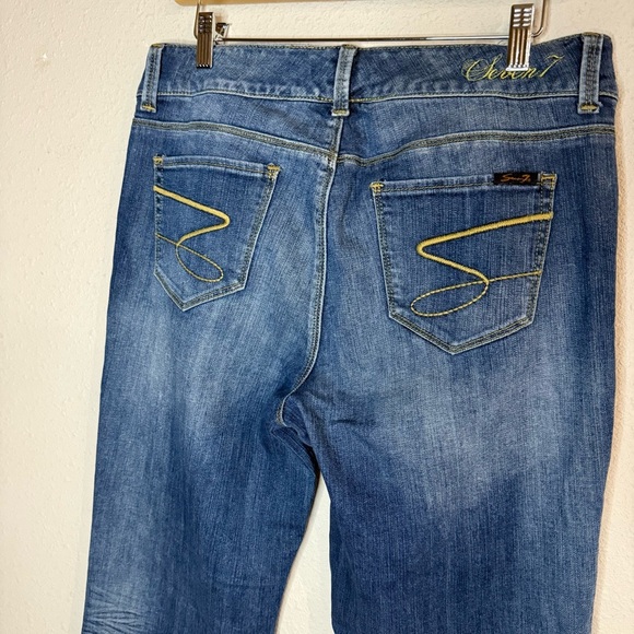 Seven 7 Bootcut Jeans Distressing Midrise Medium Wash Denim Women’s Size 10 - Picture 4 of 16